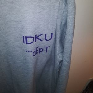 IDKU purple and grey koi fish crew neck sweater